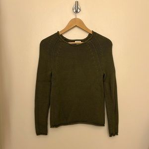 JCrew Cable Knit Olive Sweater - barely worn